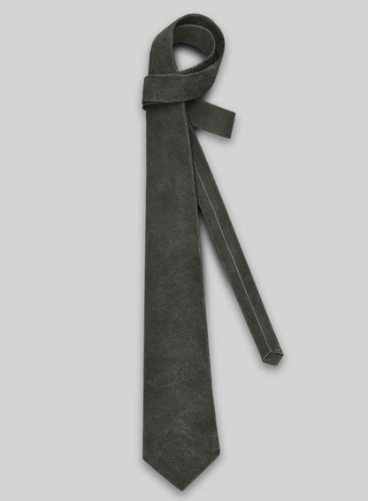 Vintage Italian Olive Leather Tie