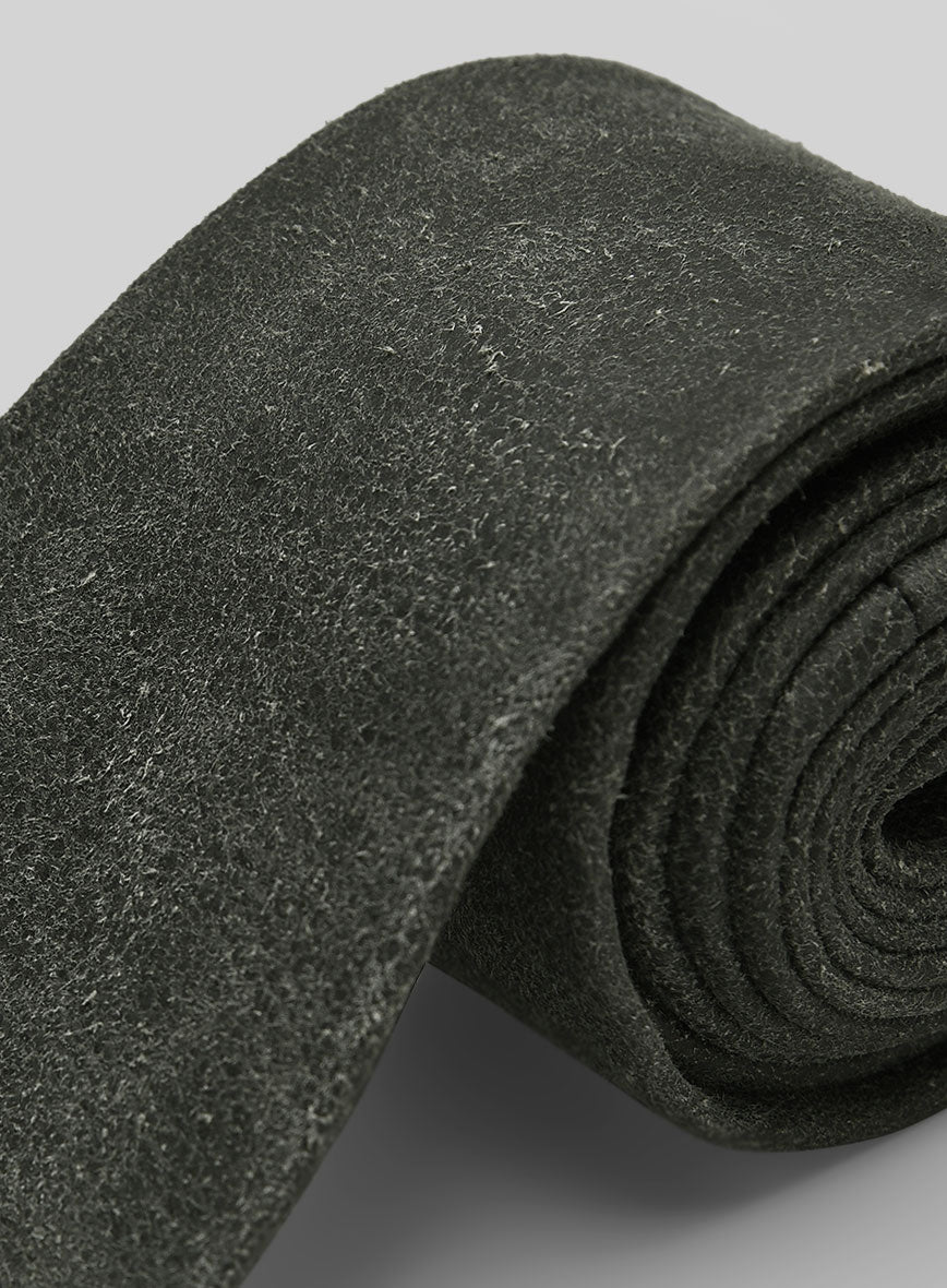 Vintage Italian Olive Leather Tie