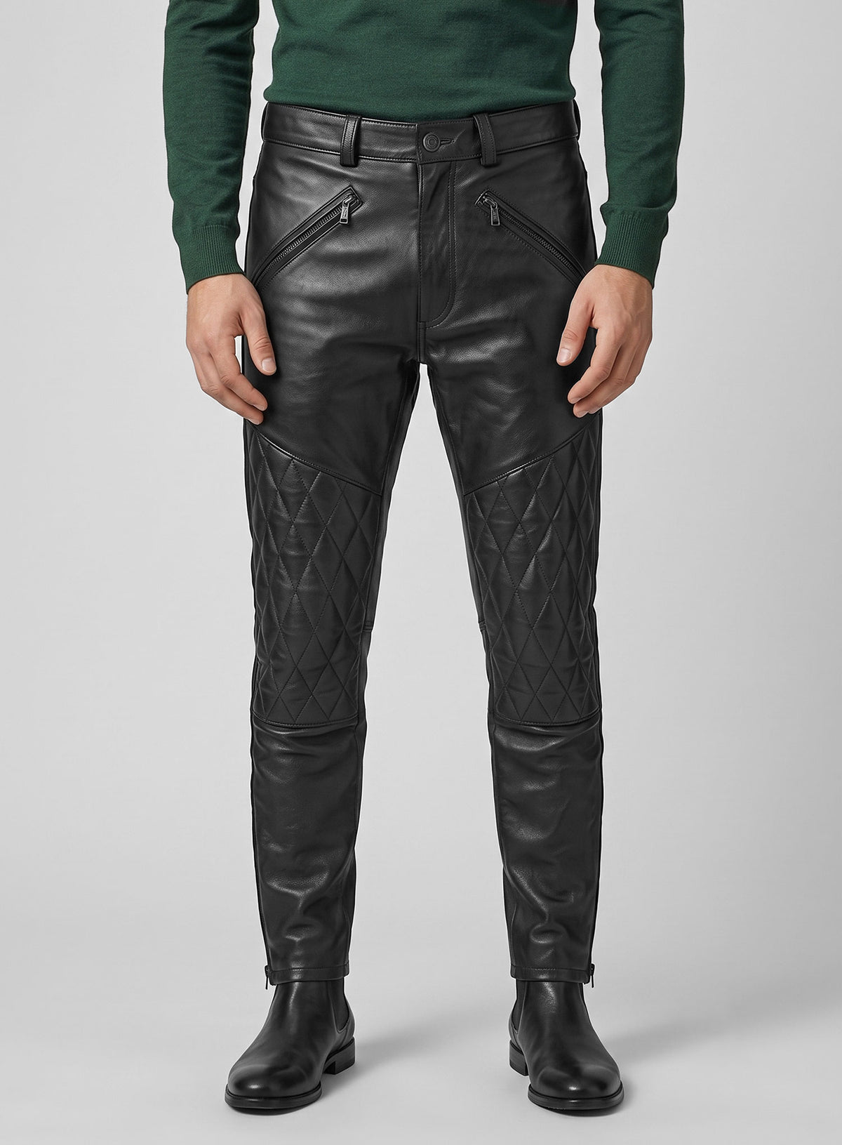 Vintage Sports Rider Leather Pants