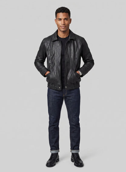 Vintage Bomber Leather Jacket