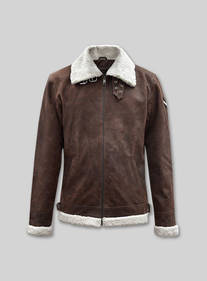 Vintage Brown Aviator Leather Jacket