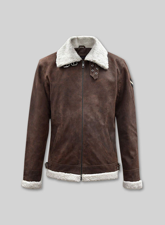 Vintage Brown Aviator Leather Jacket