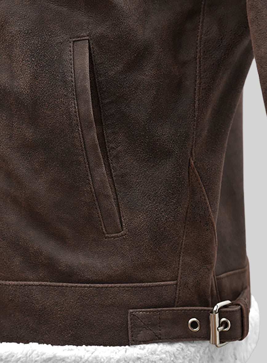 Vintage Brown Aviator Leather Jacket