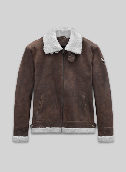 Vintage Brown Aviator Leather Jacket