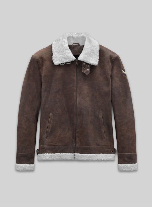 Vintage Brown Aviator Leather Jacket