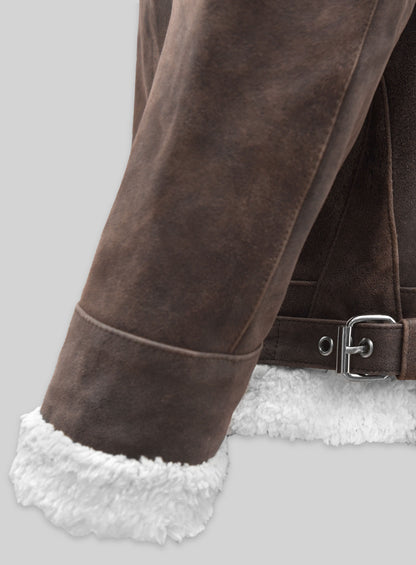 Vintage Brown Aviator Leather Jacket