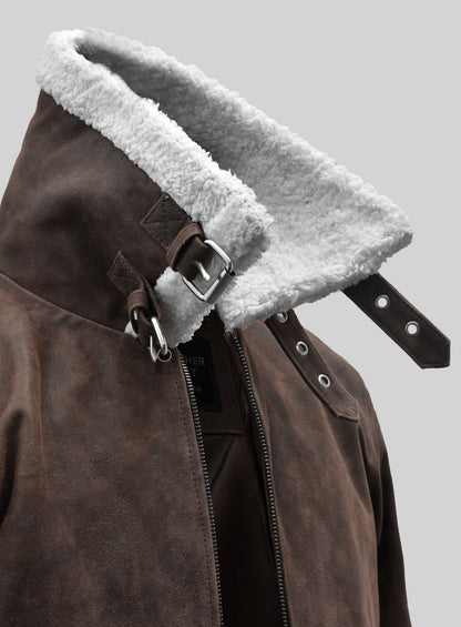 Vintage Brown Aviator Leather Jacket