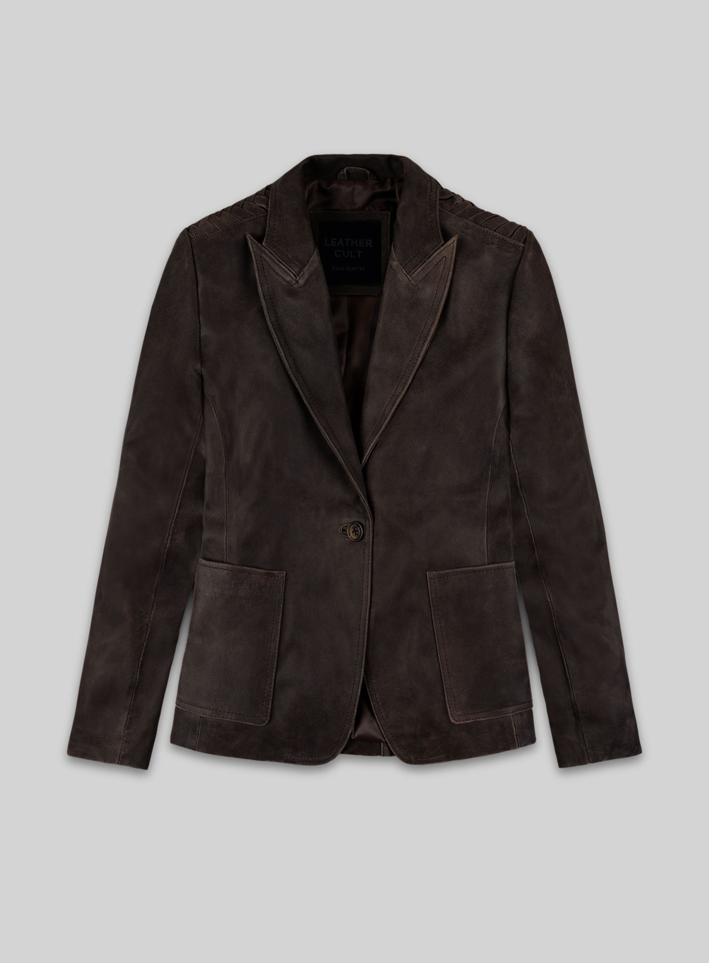 Vintage Brown Grain Eva Mendes Ghost Rider Leather Blazer