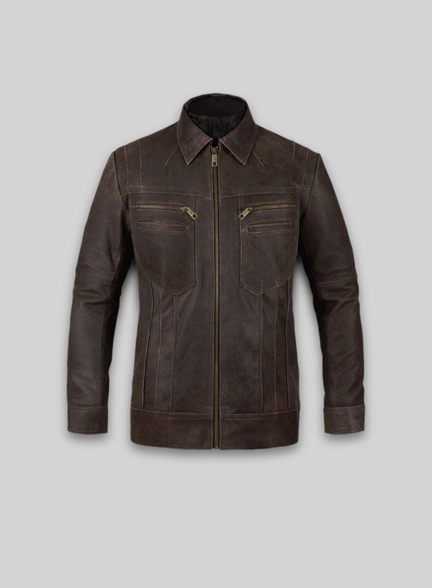 Vintage Brown Grain Leather Jacket # 104