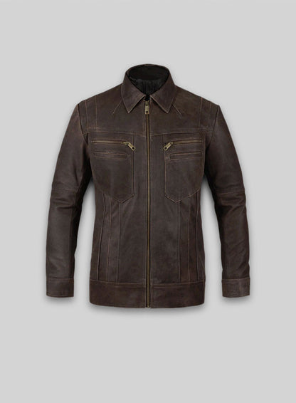 Vintage Brown Grain Leather Jacket # 104