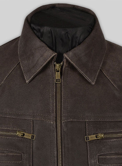 Vintage Brown Grain Leather Jacket # 104