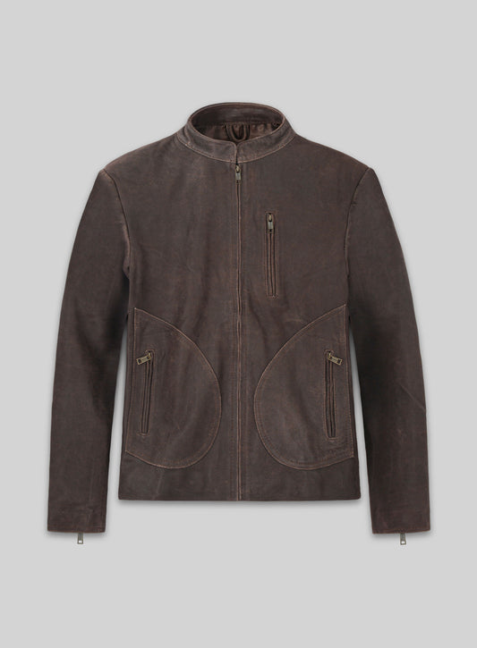 Vintage Brown Grain Rampage Dwayne Johnson Leather Jacket