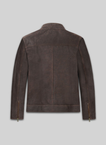 Vintage Brown Grain Rampage Dwayne Johnson Leather Jacket