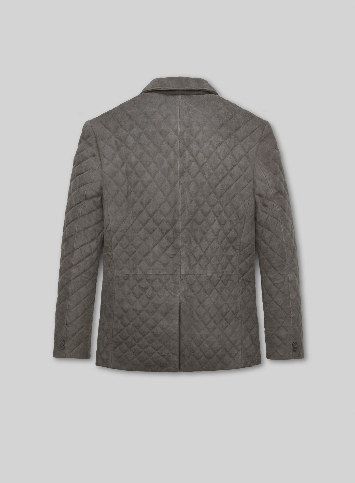 Vintage Dirty Gray Bocelli Quilted Leather Blazer