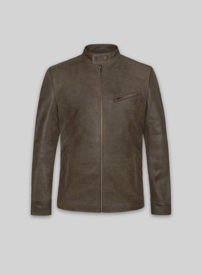 Vintage Gravel Brown Leather Cycle Jacket #3