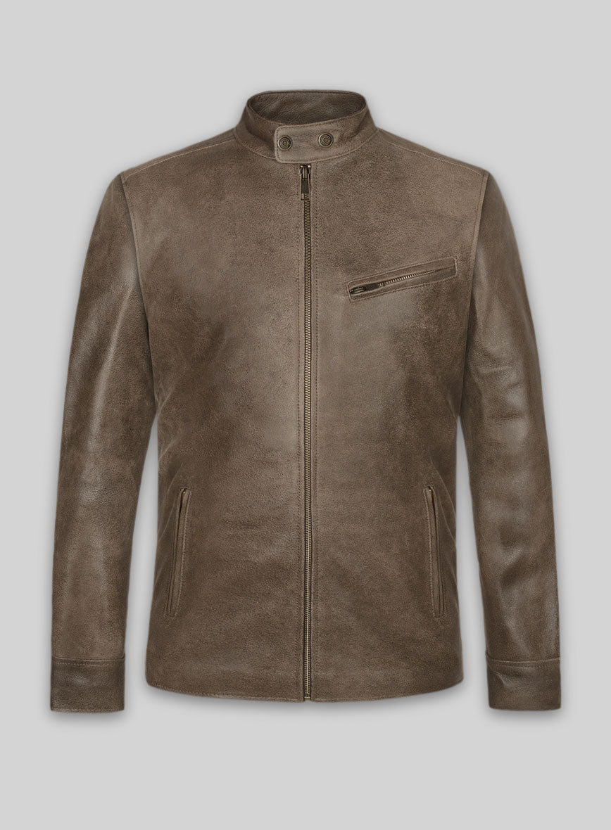 Vintage Gravel Brown Leather Cycle Jacket #3