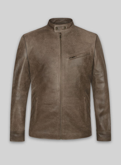 Vintage Gravel Brown Leather Cycle Jacket #3
