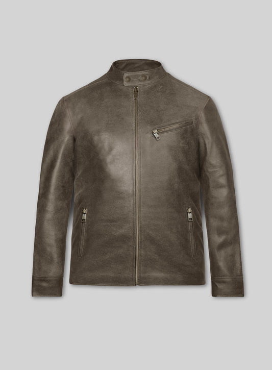 Vintage Gravel Brown Leather Cycle Jacket #3