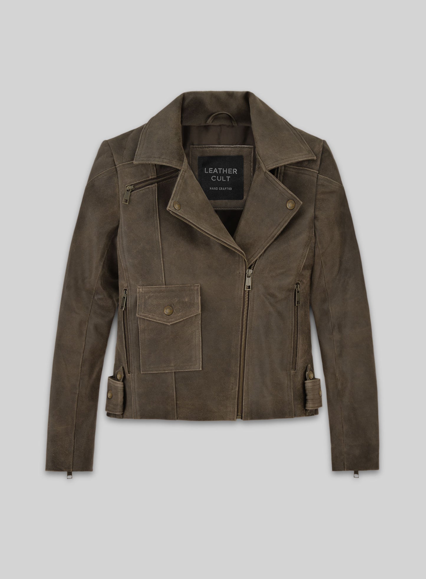 Vintage Gravel Brown Leather Jacket # 263