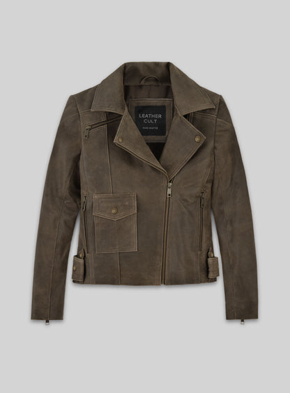 Vintage Gravel Brown Leather Jacket # 263