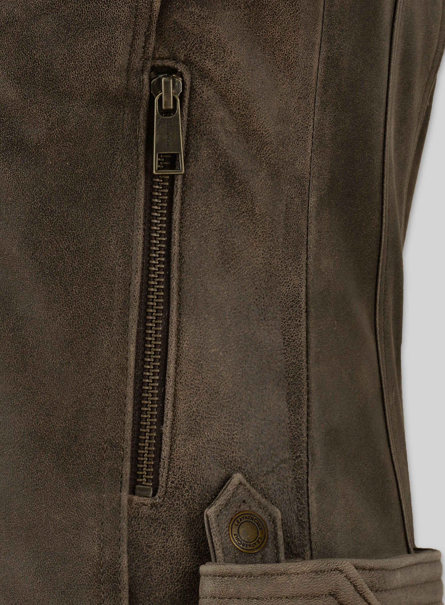 Vintage Gravel Brown Leather Jacket # 263