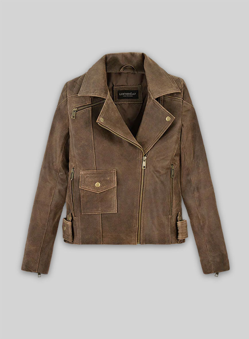 Vintage Gravel Brown Leather Jacket # 263