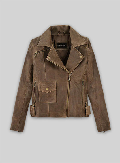 Vintage Gravel Brown Leather Jacket # 263