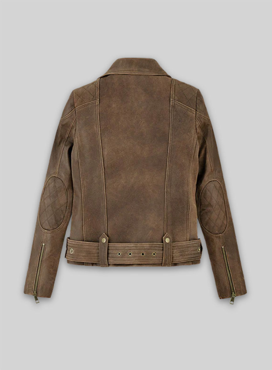 Vintage Gravel Brown Leather Jacket # 263