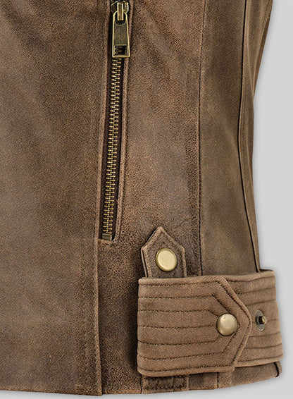 Vintage Gravel Brown Leather Jacket # 263