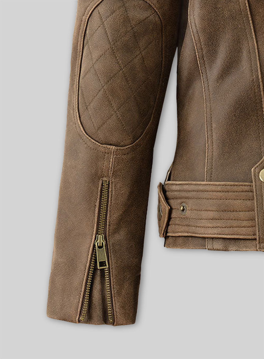 Vintage Gravel Brown Leather Jacket # 263