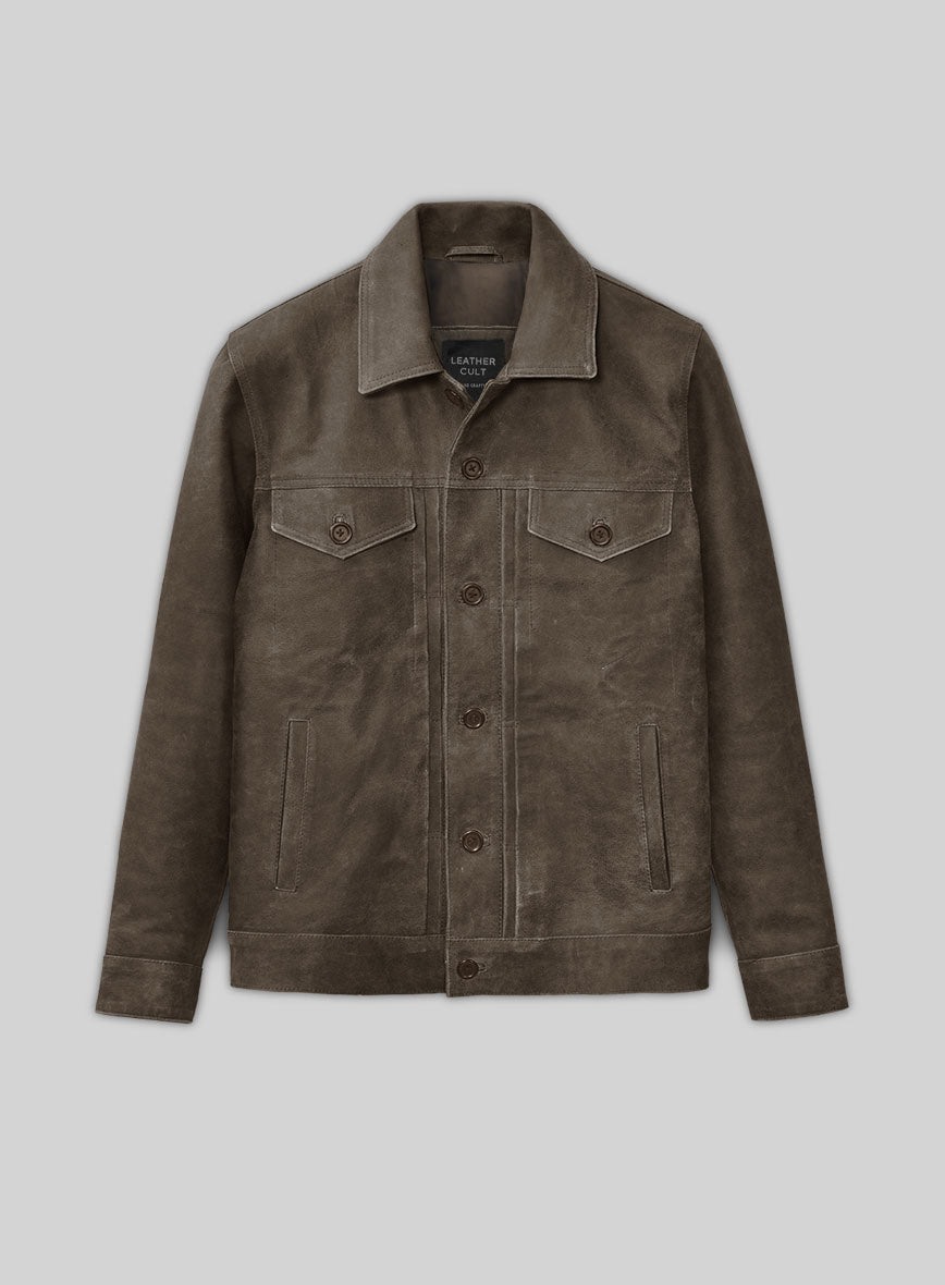 Vintage Gravel Brown Ryan Reynolds Leather Jacket #3