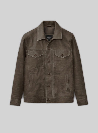 Vintage Gravel Brown Ryan Reynolds Leather Jacket #3