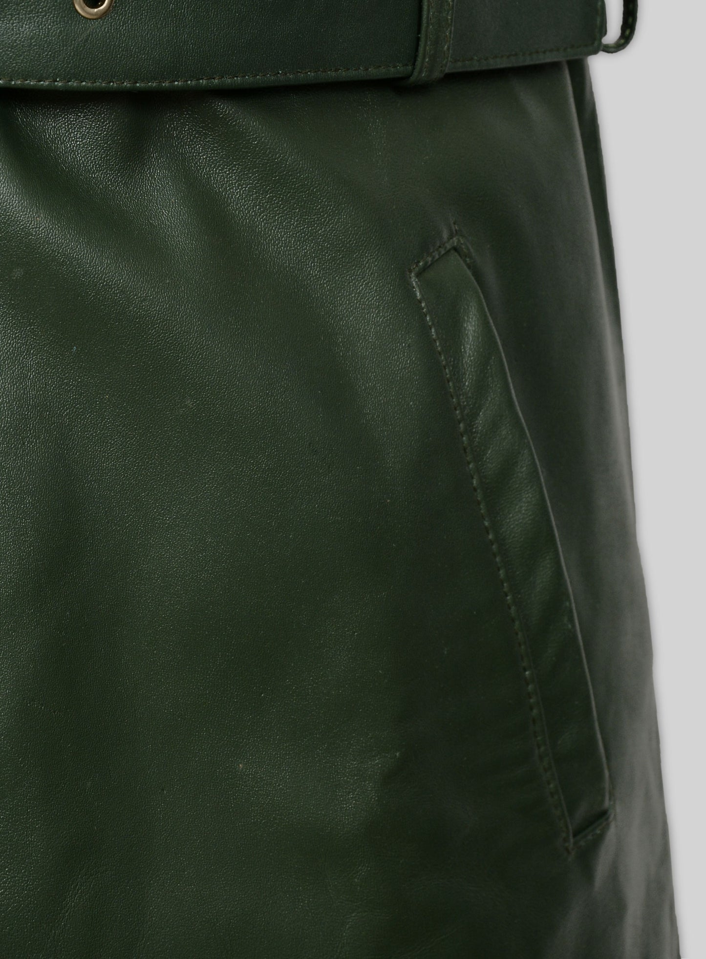 Vintage Green Aiden Pearce Watch Dog Leather Trench Coat