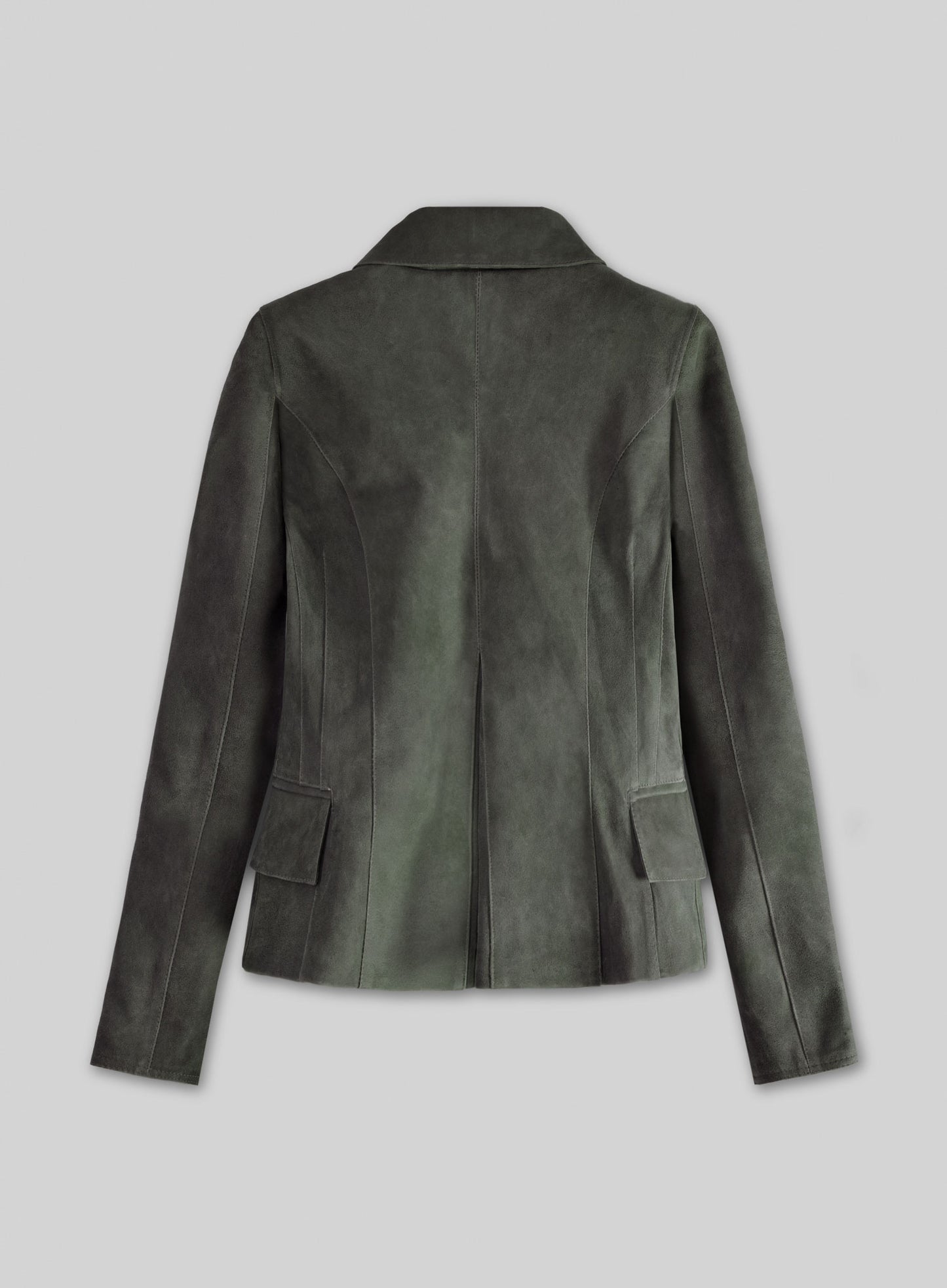 Vintage Italian Olive Carla Gugino Leather Blazer