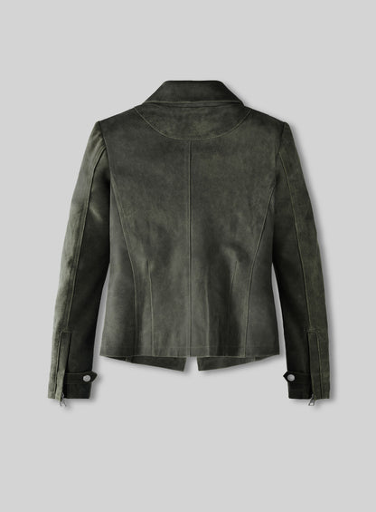 Vintage Italian Olive Leather Jacket #277