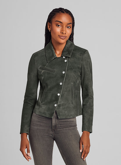 Vintage Italian Olive Leather Jacket #277
