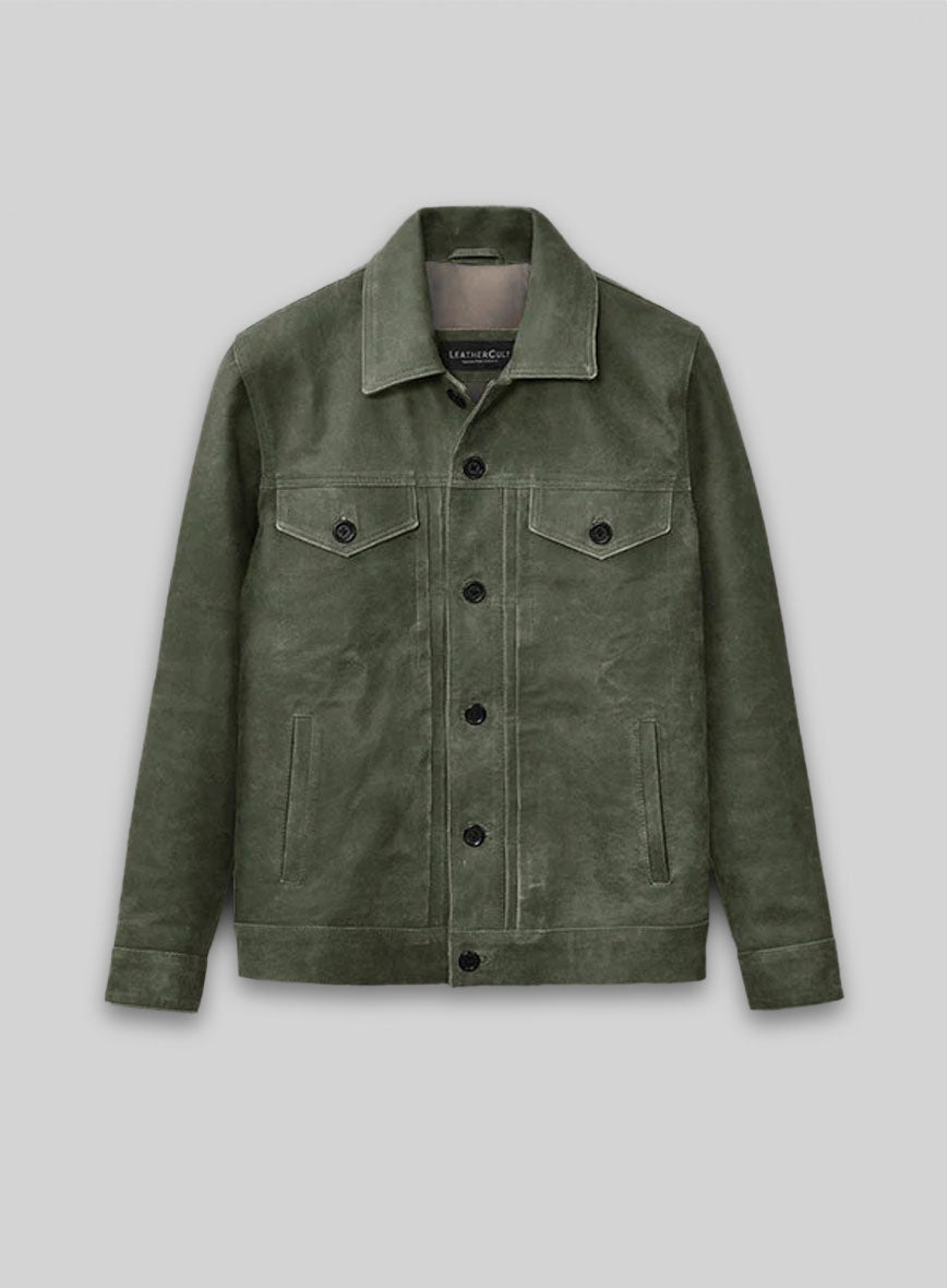 Vintage Italian Olive Ryan Reynolds Leather Jacket #3