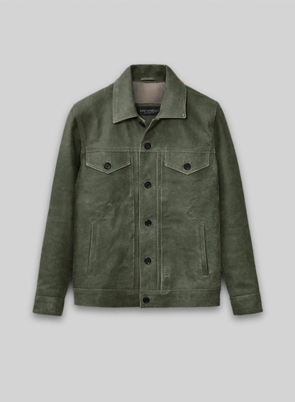 Vintage Italian Olive Ryan Reynolds Leather Jacket #3
