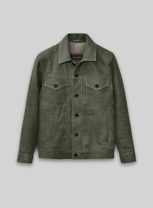 Vintage Italian Olive Ryan Reynolds Leather Jacket #3