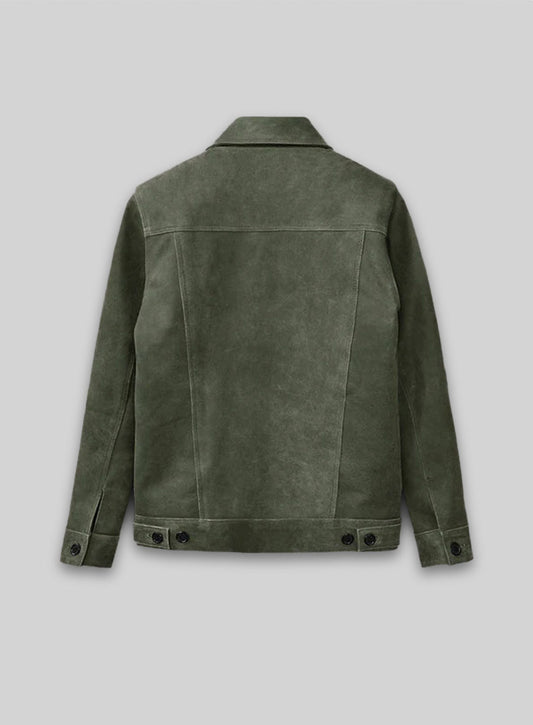 Vintage Italian Olive Ryan Reynolds Leather Jacket #3
