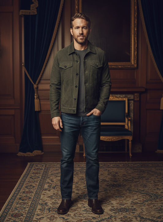 Vintage Italian Olive Ryan Reynolds Leather Jacket #3