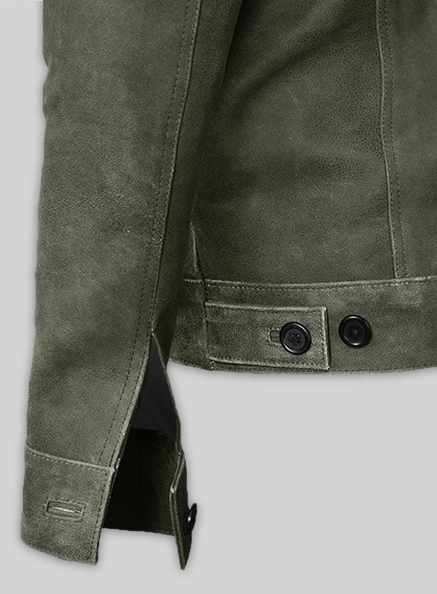 Vintage Italian Olive Ryan Reynolds Leather Jacket #3