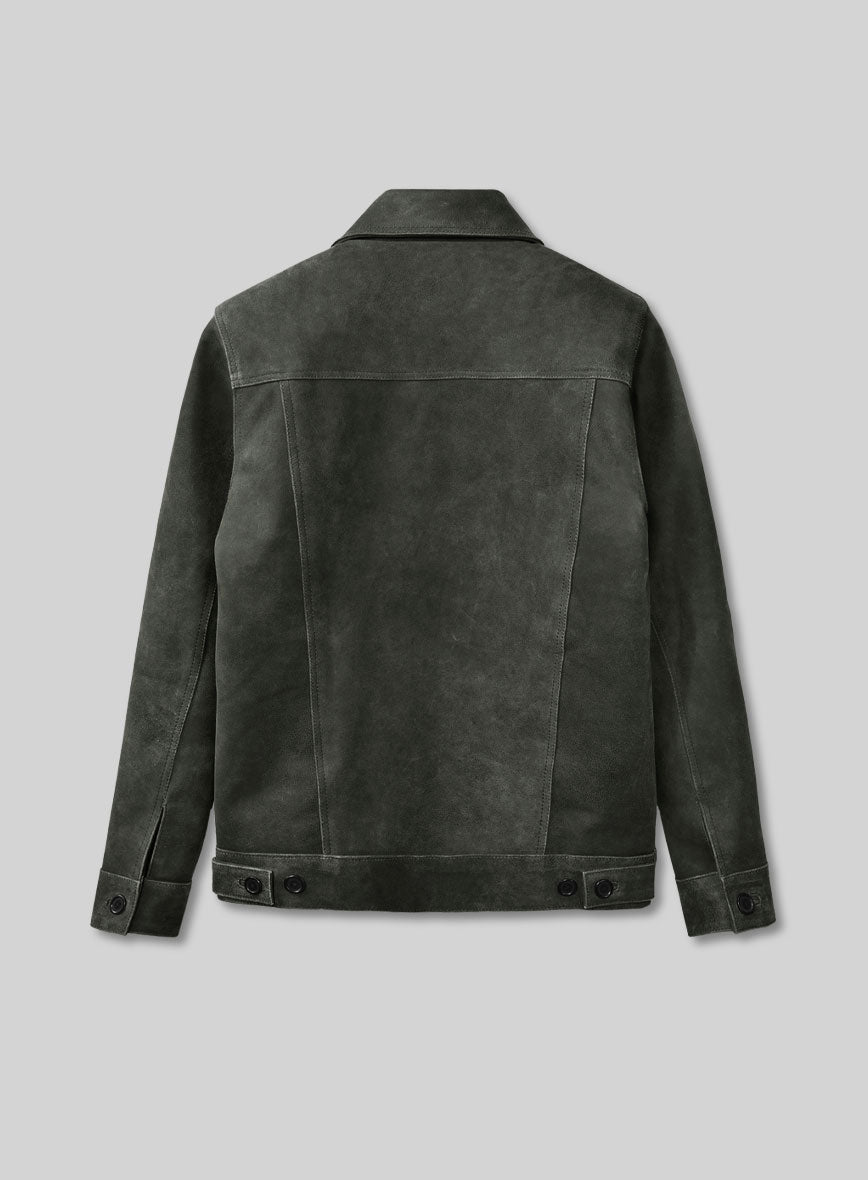Vintage Italian Olive Ryan Reynolds Leather Jacket #3