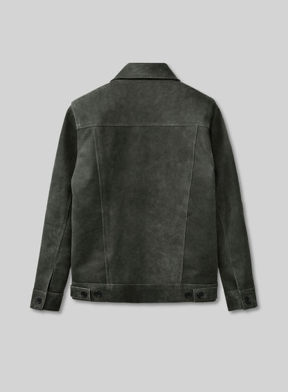 Vintage Italian Olive Ryan Reynolds Leather Jacket #3