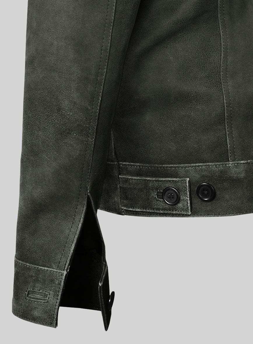 Vintage Italian Olive Ryan Reynolds Leather Jacket #3