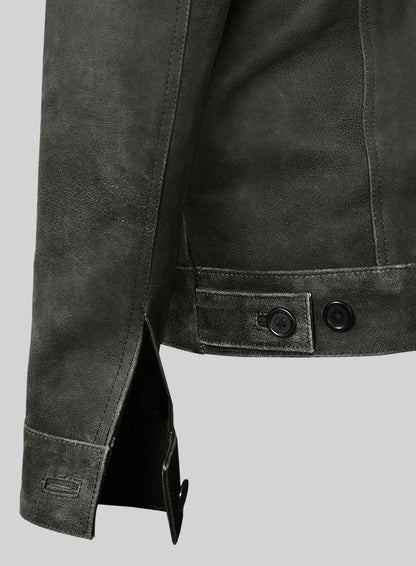 Vintage Italian Olive Ryan Reynolds Leather Jacket #3