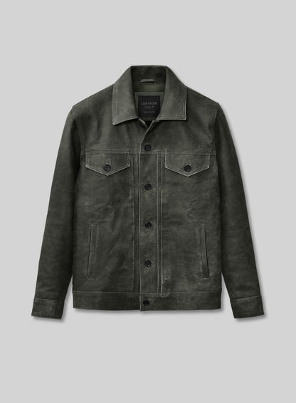 Vintage Italian Olive Ryan Reynolds Leather Jacket #3