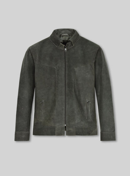 Vintage Italian Olive Taylor Lautner Leather Jacket