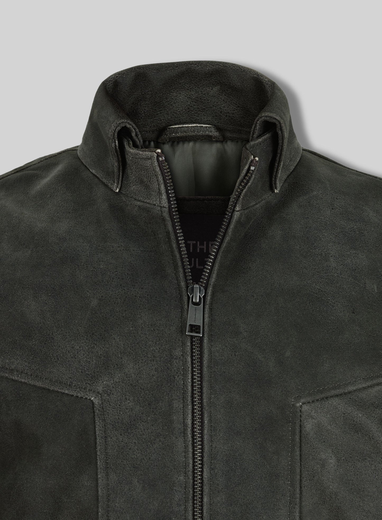 Vintage Italian Olive Taylor Lautner Leather Jacket