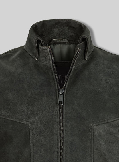 Vintage Italian Olive Taylor Lautner Leather Jacket